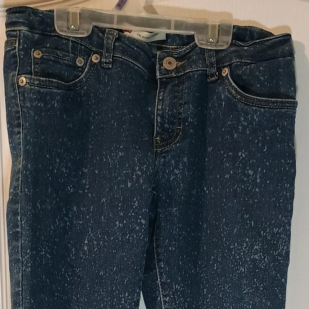 Levi Strauss & Co./710 Super Skinny Jeans/Girls 16R/Dark Wash Snow - Picture 1 of 8